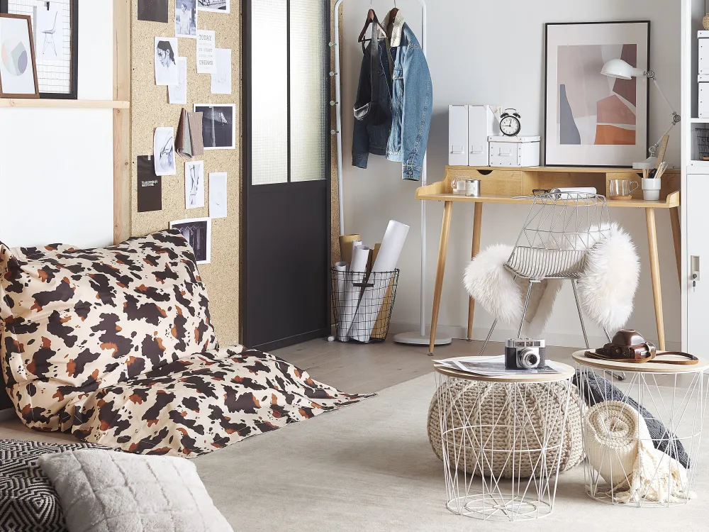 Online Beliani Sakkituoli Nailon Beige/Ruskea 140 X 180 Cm Fuzzy