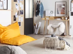 Store Beliani Sakkituoli Nailon Keltainen 140 X 180 Cm Fuzzy