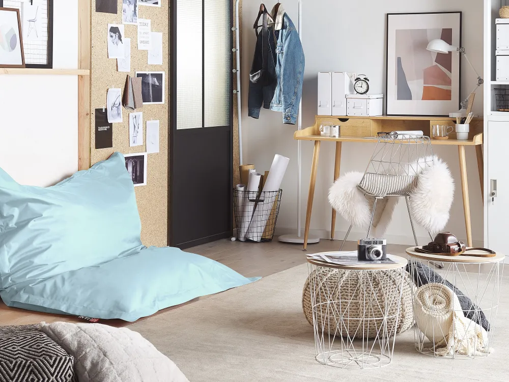 New Beliani Sakkituoli Nailon Vaaleansininen 140 X 180 Cm Fuzzy