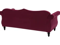 Sohvat<Beliani Samettinen 3-Istuttava Punainen Sohva Skien