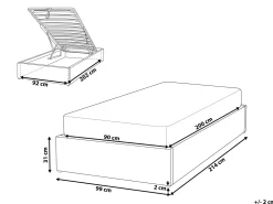 Lastenhuone<Beliani Sanky Kangas Säilytystila Tummanharmaa 90 X 200 Cm Dinan