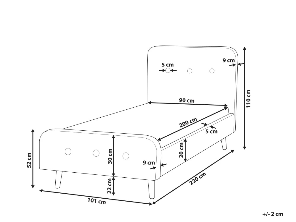 New Beliani Sanky Kangas Tummansininen 90 X 200 Cm Rennes