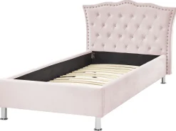 Sängyt<Beliani Sanky Sametti Pastellipinkki 90 X 200 Cm Metz