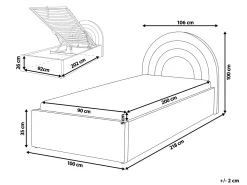 Sängyt<Beliani Sanky Sametti Säilytystila Vaaleansininen 90 X 200 Cm Anet