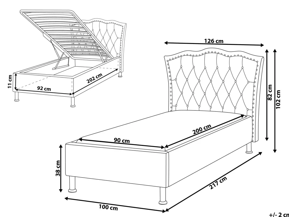 Lastenhuone<Beliani Sanky Sametti Säilytystila Beige 90 X 200 Cm Metz