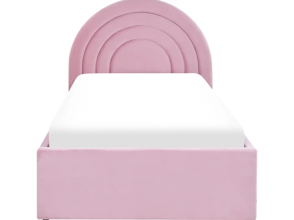 Lastenhuone<Beliani Sanky Sametti Säilytystila Vaaleanpunainen 90 X 200 Cm Anet