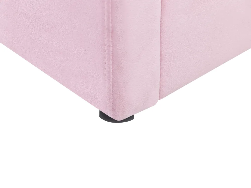 Lastenhuone<Beliani Sanky Sametti Säilytystila Vaaleanpunainen 90 X 200 Cm Anet