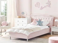 Best Sale Beliani Sanky Sametti Säilytystila Pastellipinkki 90 X 200 Cm Metz