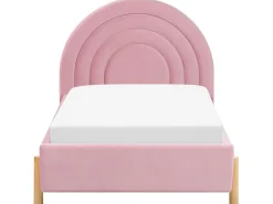 Sängyt<Beliani Sanky Sametti Vaaleanpunainen 90 X 200 Cm Anet
