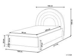 Sängyt<Beliani Sanky Sametti Vaaleanpunainen 90 X 200 Cm Anet
