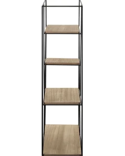 Säilytys<Beliani Seinahylly Metalli 5 Hyllya Musta/Vaalea Puu Laurel