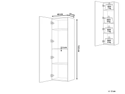 Säilytys<Beliani Seinakaappi 4 Hyllya Harmaa Mataro