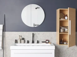 Säilytys<Beliani Seinakaappi 3 Hyllya Vaalea Puu Bilbao