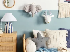 Lastenhuone<Beliani Seinakoriste Elefantti Puuvilla Harmaa 39 X 33 Cm Tantor