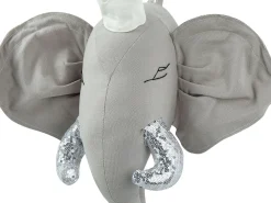 Lastenhuone<Beliani Seinakoriste Elefantti Puuvilla Harmaa 39 X 33 Cm Tantor