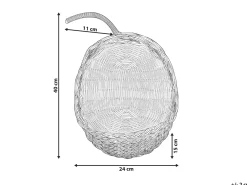 Fashion Beliani Seinakoriste Omena Rottinki Luonnonvari 40 X 24 Cm Makonde