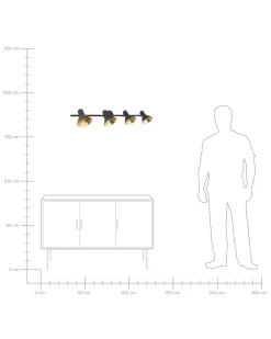 New Beliani Seinavalaisin 4 Polttimoa Metalli Musta/Kulta Mersey