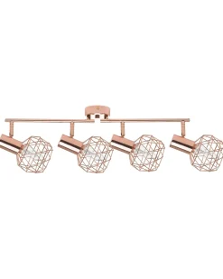Valaisimet<Beliani Seinavalaisin 4 Polttimoa Metalli Kupari Chenab