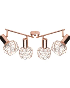 Valaisimet<Beliani Seinavalaisin 4 Polttimoa Metalli Kupari Chenab
