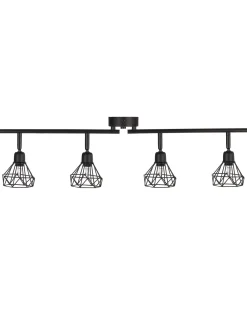 Valaisimet<Beliani Seinavalaisin 4 Polttimoa Metalli Musta Erma