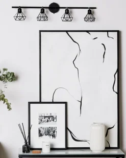 Valaisimet<Beliani Seinavalaisin 4 Polttimoa Metalli Musta Erma