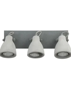 Cheap Beliani Seinavalaisin 3 Polttimoa Betoni Vaaleanharmaa Mistago