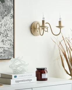 Store Beliani Seinavalaisin 2 Polttimoa Rauta Valkoinen Brithon