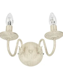 Store Beliani Seinavalaisin 2 Polttimoa Rauta Valkoinen Brithon