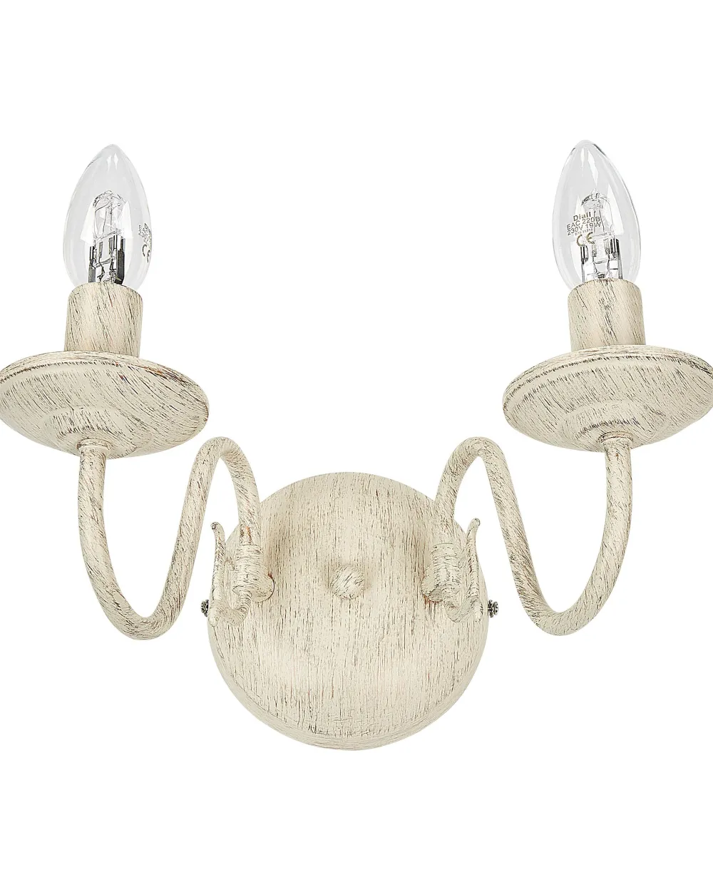 Store Beliani Seinavalaisin 2 Polttimoa Rauta Valkoinen Brithon