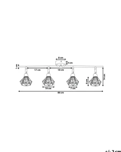 Valaisimet<Beliani Seinavalaisin 4 Polttimoa Metalli Hopea Erma