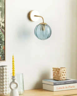 Sale Beliani Seinavalaisin Lasi Sininen Boomi