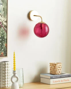 Valaisimet<Beliani Seinavalaisin Lasi Viininpunainen Boomi