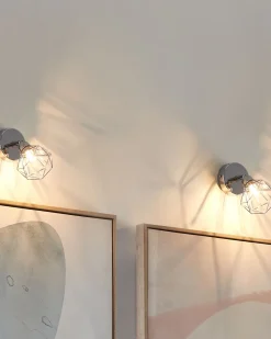 Valaisimet<Beliani Seinavalaisin Metalli Hopea 2 Kpl Erma