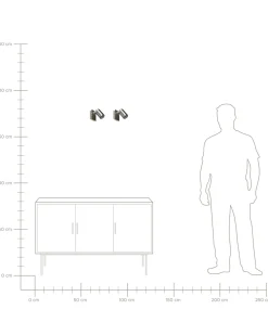 Discount Beliani Seinavalaisin Metalli Hopea 2 Kpl Klip