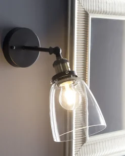 Clearance Beliani Seinavalaisin Metalli Kirkas/Musta 2 Kpl Lovat