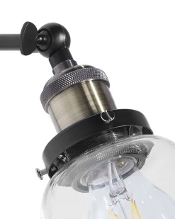 Clearance Beliani Seinavalaisin Metalli Kirkas/Musta 2 Kpl Lovat