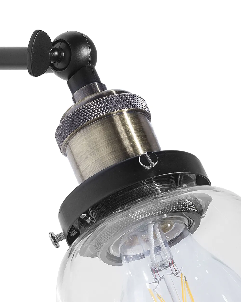 Clearance Beliani Seinavalaisin Metalli Kirkas/Musta 2 Kpl Lovat