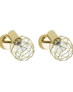 Valaisimet<Beliani Seinavalaisin Metalli Kulta 2 Kpl Chenab