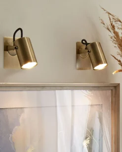 Valaisimet<Beliani Seinavalaisin Metalli Messinki 2 Kpl Klip