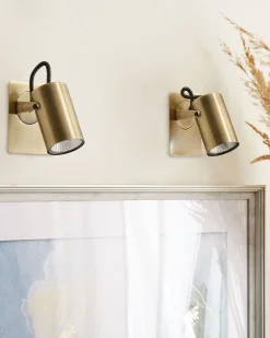 Valaisimet<Beliani Seinavalaisin Metalli Messinki 2 Kpl Klip