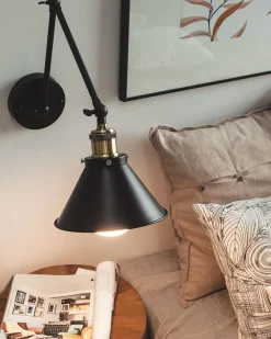 Valaisimet<Beliani Seinavalaisin Metalli Musta 2 Kpl Narva