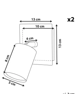 Valaisimet<Beliani Seinavalaisin Metalli Valkoinen 2 Kpl Tigris