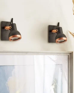 Valaisimet<Beliani Seinavalaisin Rauta Musta/Kupari 2 Kpl Baro