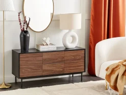 Säilytys<Beliani Senkki 2 Laatikkoa 2 Ovea Tumma Puu/Musta Okland