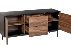 Säilytys<Beliani Senkki 2 Laatikkoa 2 Ovea Tumma Puu/Musta Okland