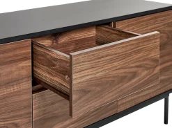 Säilytys<Beliani Senkki 2 Laatikkoa 2 Ovea Tumma Puu/Musta Okland