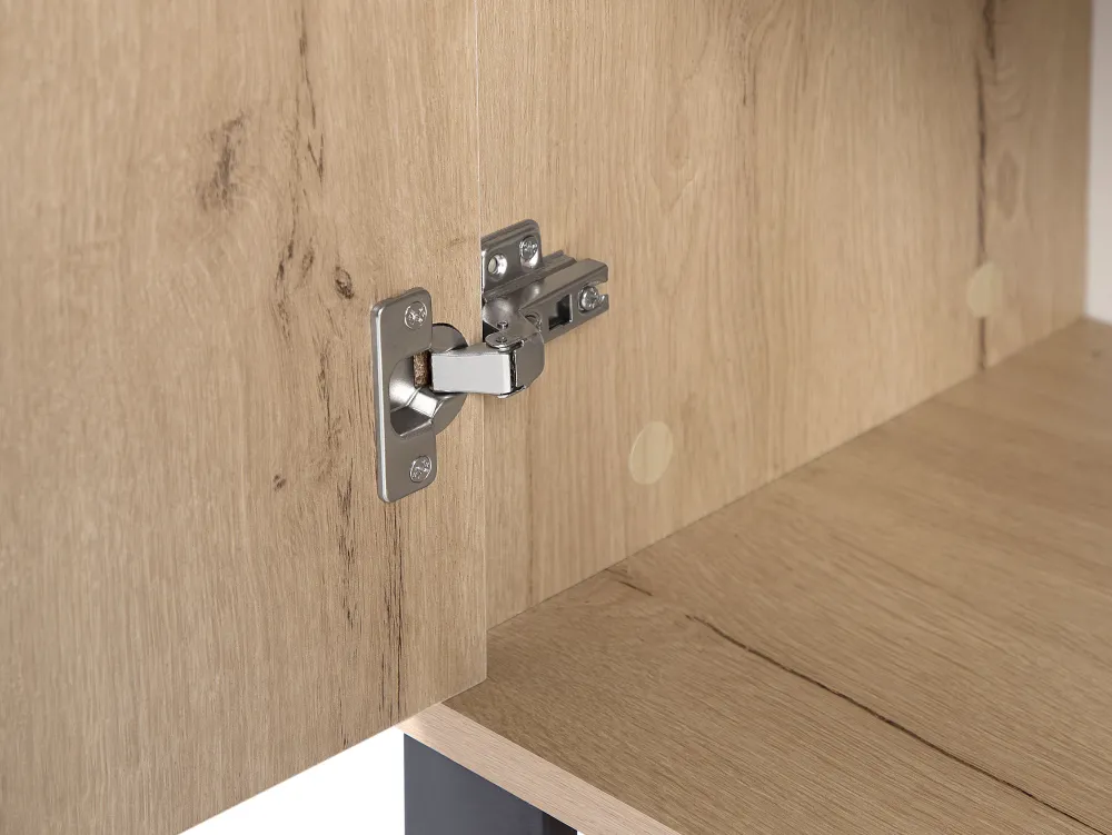 Säilytys<Beliani Senkki 3 Laatikkoa 2 Ovea Vaalea Puu Elda