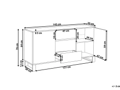Säilytys<Beliani Senkki 3 Laatikkoa 2 Ovea Vaalea Puu Elda