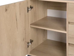 Säilytys<Beliani Senkki 3 Laatikkoa 2 Ovea Vaalea Puu Elda