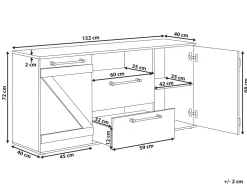 Best Sale Beliani Senkki 2 Laatikkoa 2 Ovea Vaalea Puu/Musta Salter